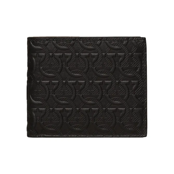 FERRAGAMO Cow Leather Wallet Men's Black