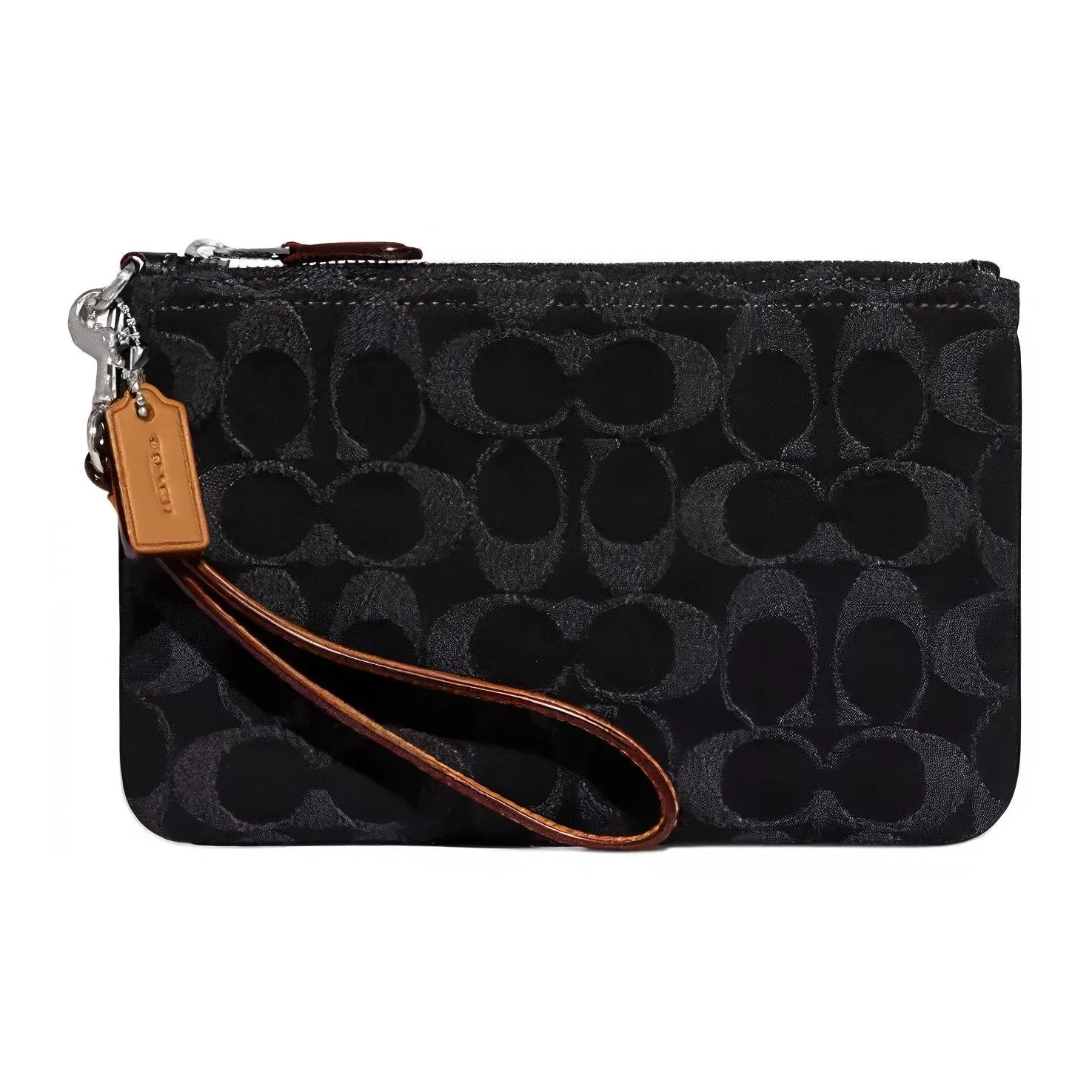 COACH Wristlet Denim Leather Insert Wrist Bag Clutch Small Women's Black COACH Wristlet Деним Кожа Вставка Запястье Сумка Клатч Маленький Женский Черный