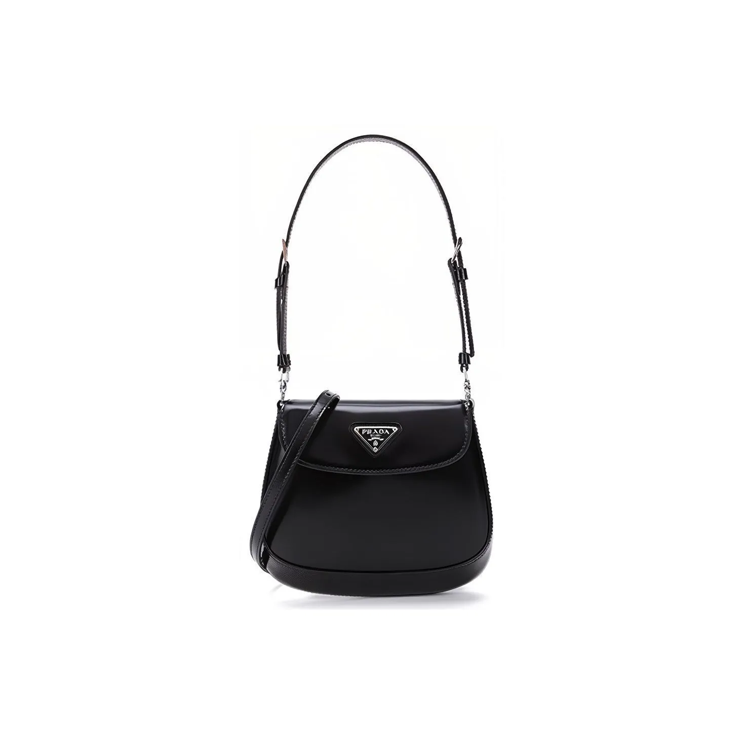 PRADA Cleo Leather Shoulder Bag Mini Women's Black