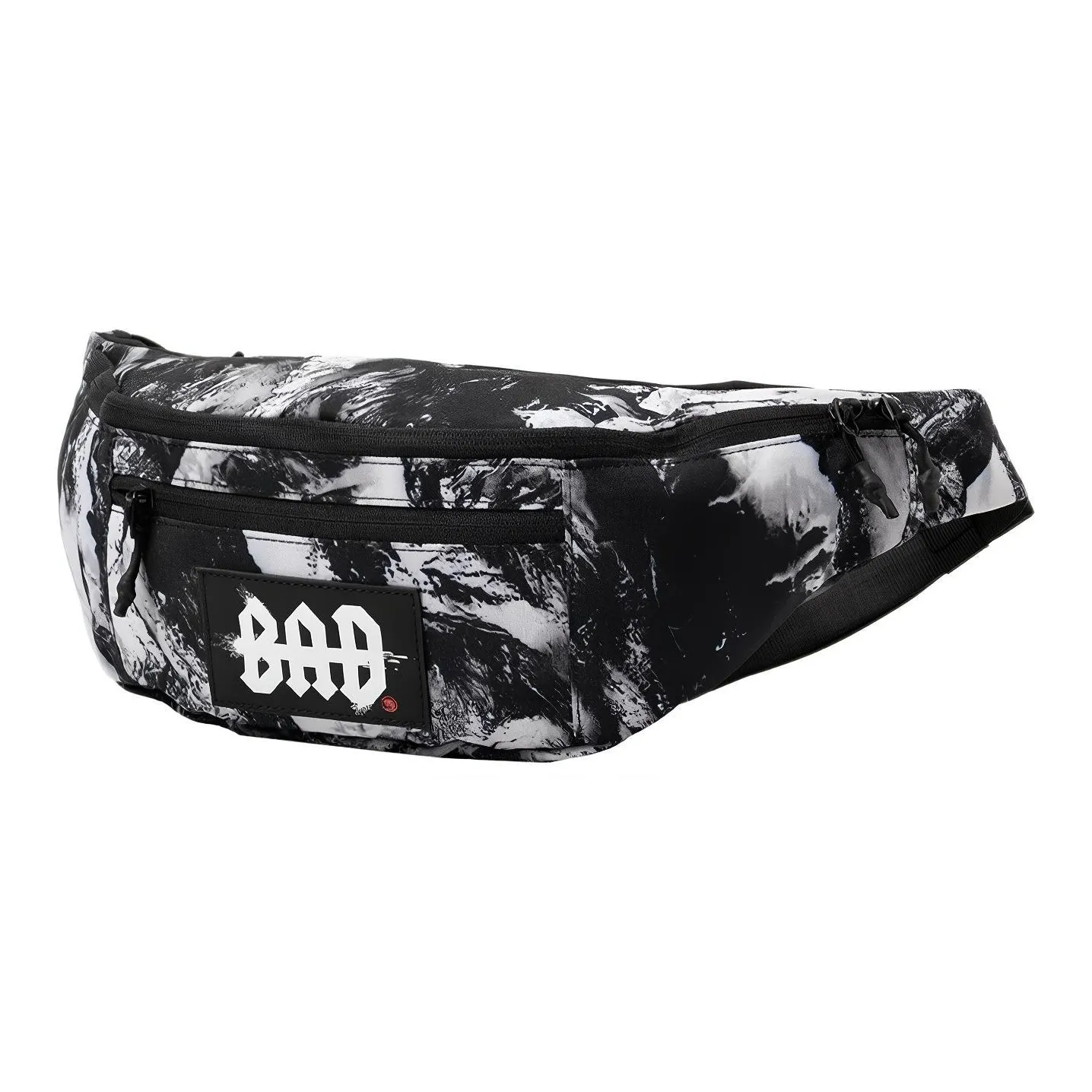 LiNing Fabric Sports Fanny Pack Regular Unisex Black White All Over Print Multicolor