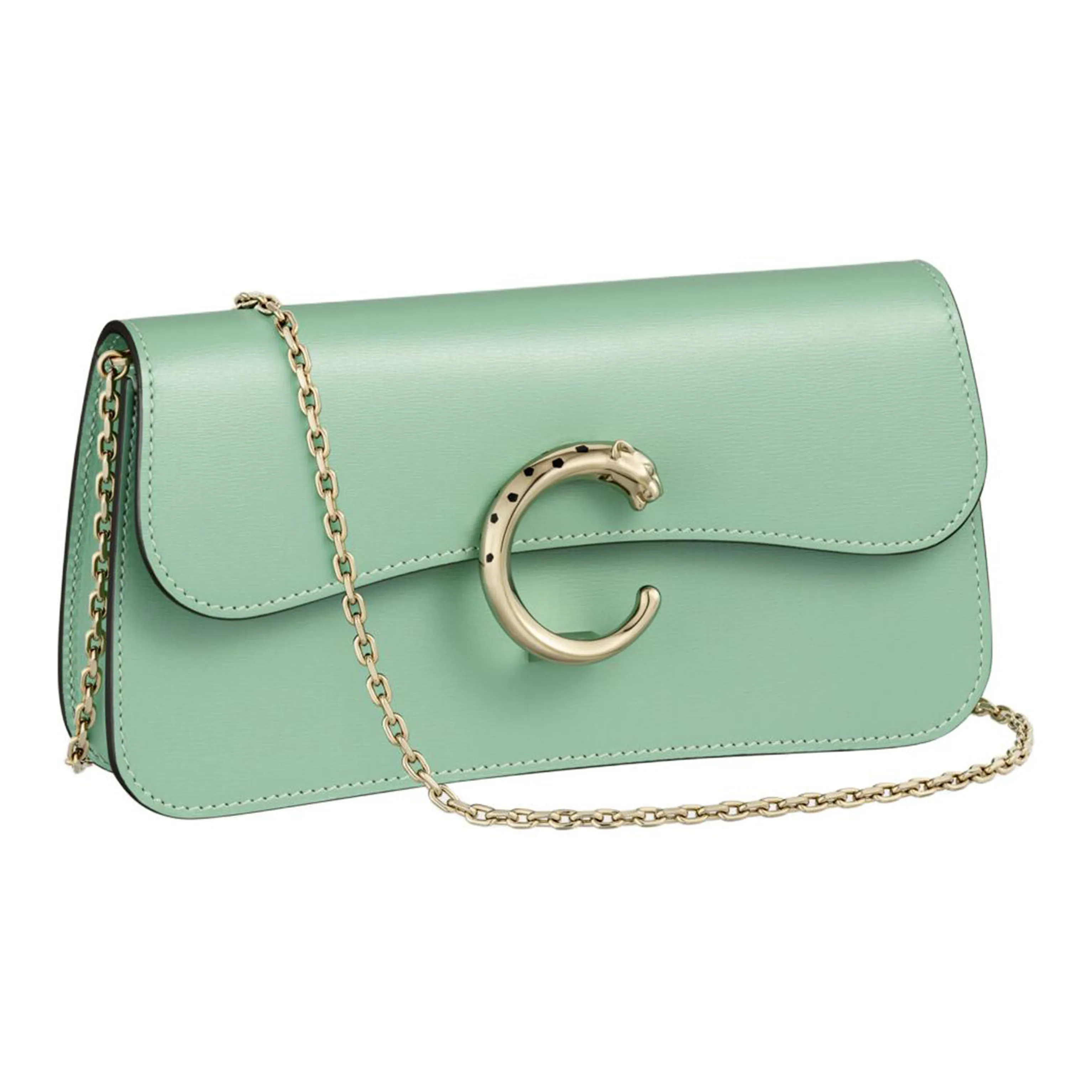 CARTIER Panthère De Cartier Calfskin Crossbody Bag Shoulder Bag Mini Women's Sage Green