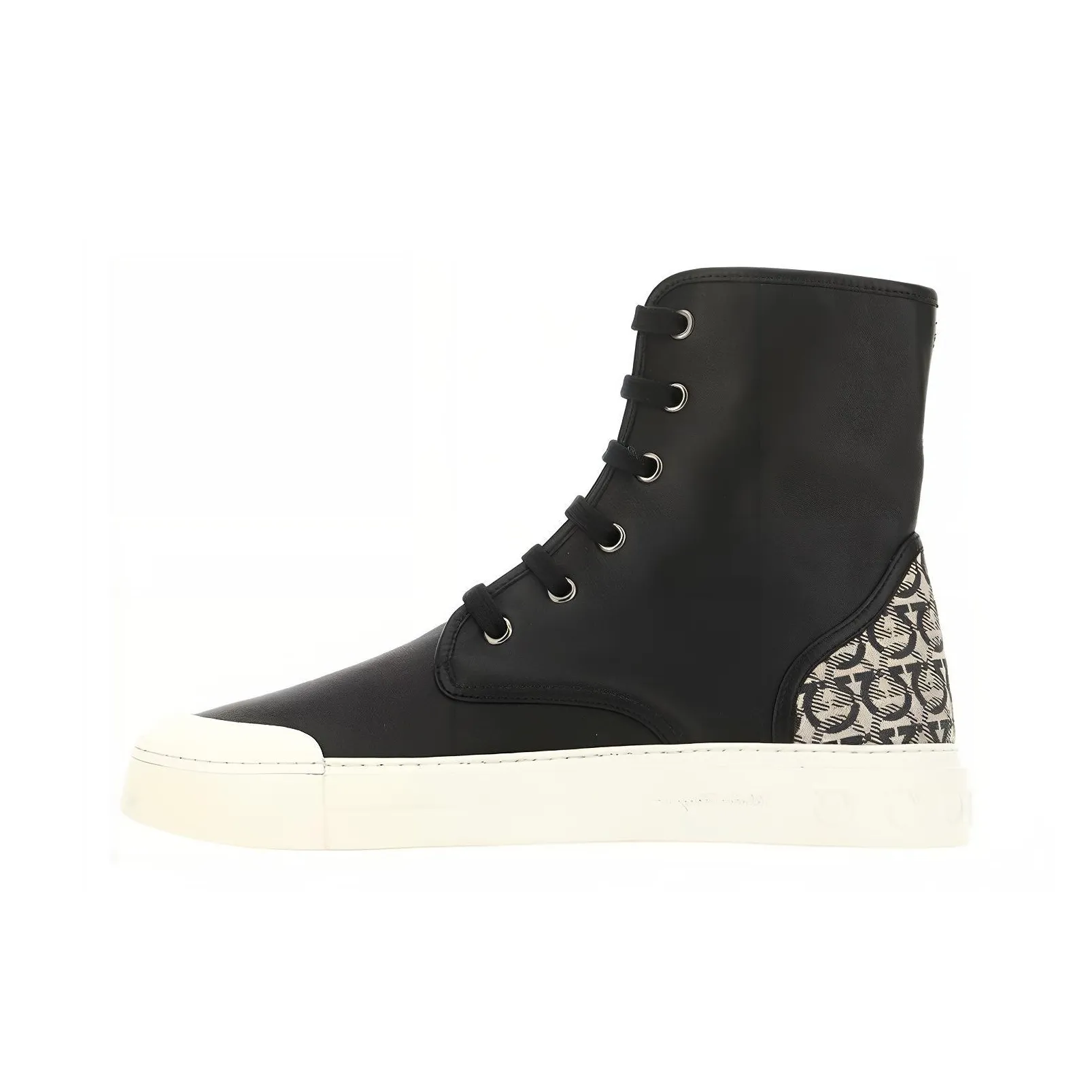 FERRAGAMO High Top Stylish Skateboarding Shoes Men's Black