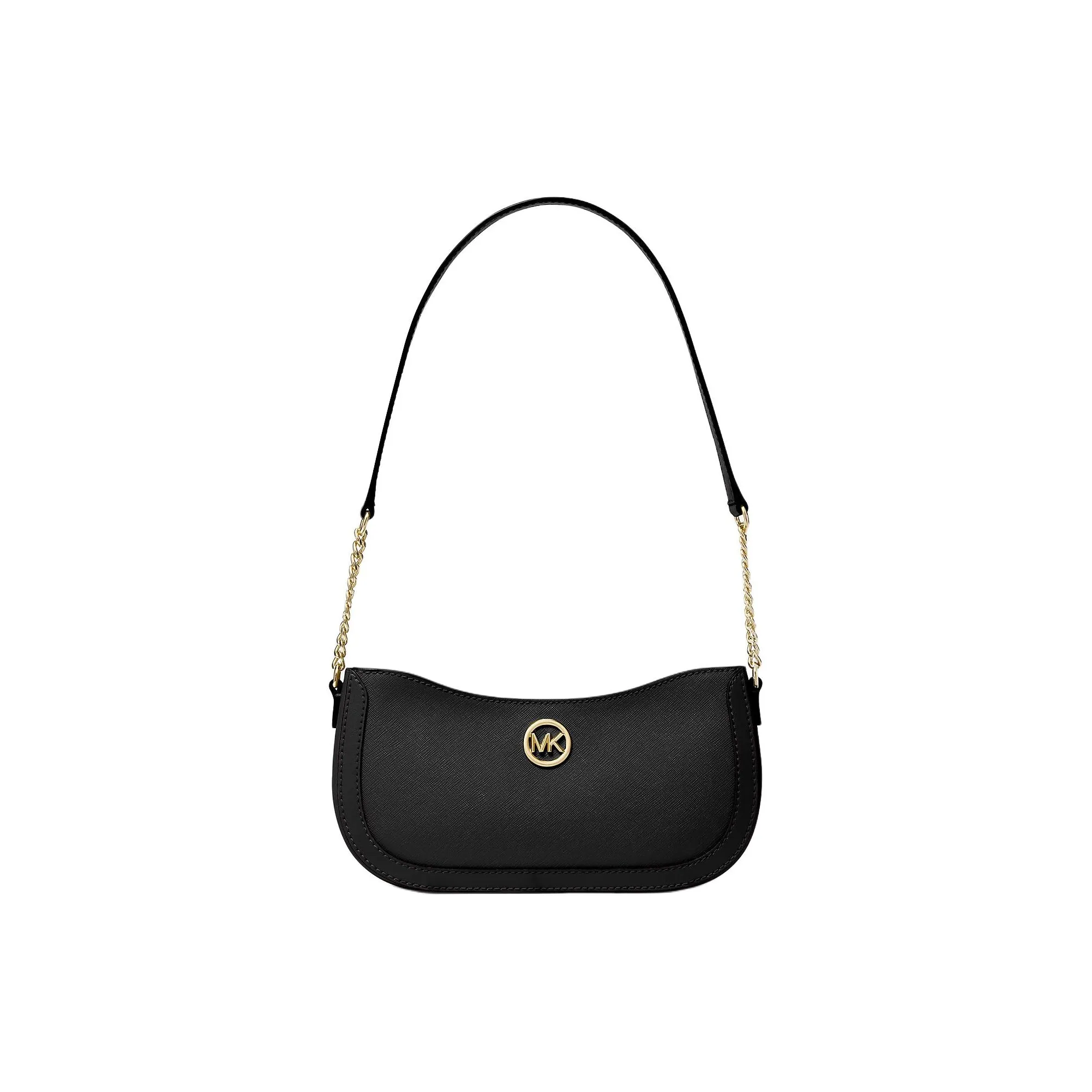 MICHAEL KORS Coated Canvas Clutch Handbag, Shoulder Bag Small Size Women's Black