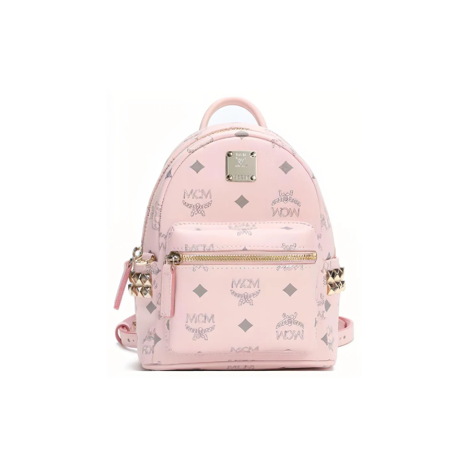 MCM Stark Visetos Artificial Leather Backpack Mini Women's Pink
