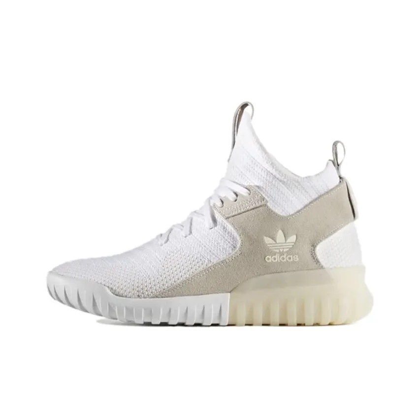 Adidas Originals TUBULAR Противоскользящее покрытие MID Топ Повседневная обувь Мужская Белый Серый