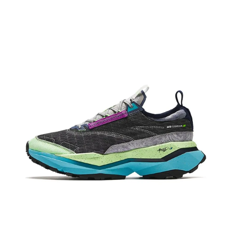 ANTA Противоскользящие Износостойкие Низкие Беговые кроссовки Мужские Черные Зеленые Синие