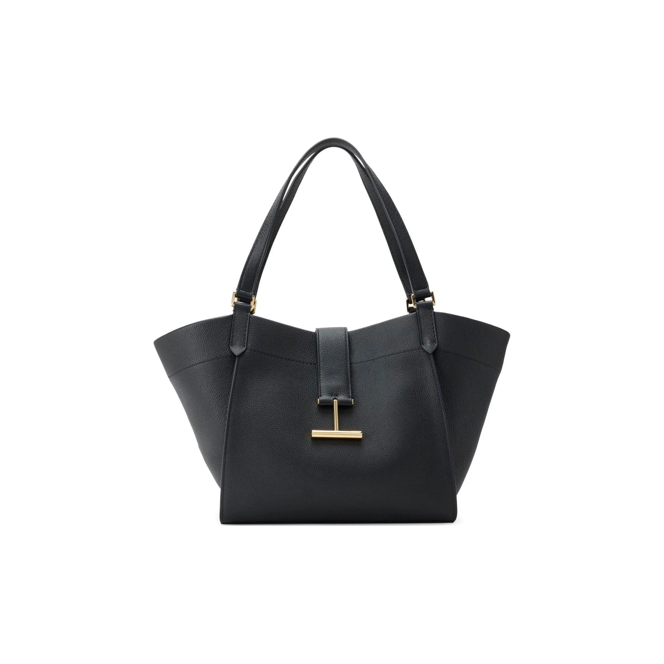 TOM FORD TARA Grain Leather Tote Bag, Shopping Bag, Handbag Large Size Women's Black