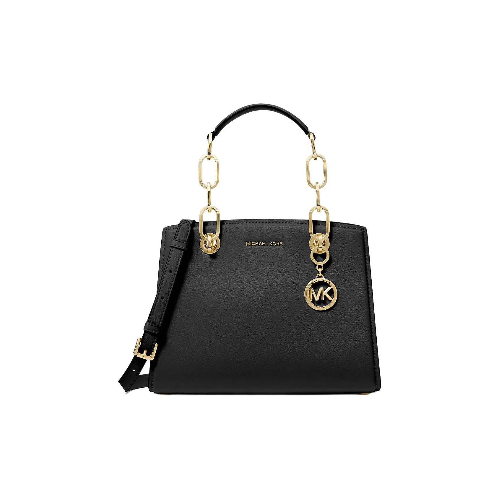 MICHAEL KORS Cynthia Leather One Shoulder Handbag Trumpets Women's Black