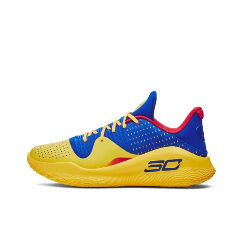 Under Armour Curry 4 Баскетбольные кроссовки Низкий Верх Синий/желтый Мужские