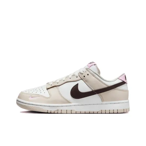 NIKE Dunk Кроссовки для скейтбординга Низкие Белые Розовые Коричневые Женские