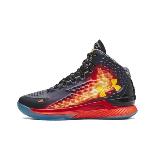 Under Armour Curry 1 Баскетбольные кроссовки MID Топ Черный и оранжевый Мужские