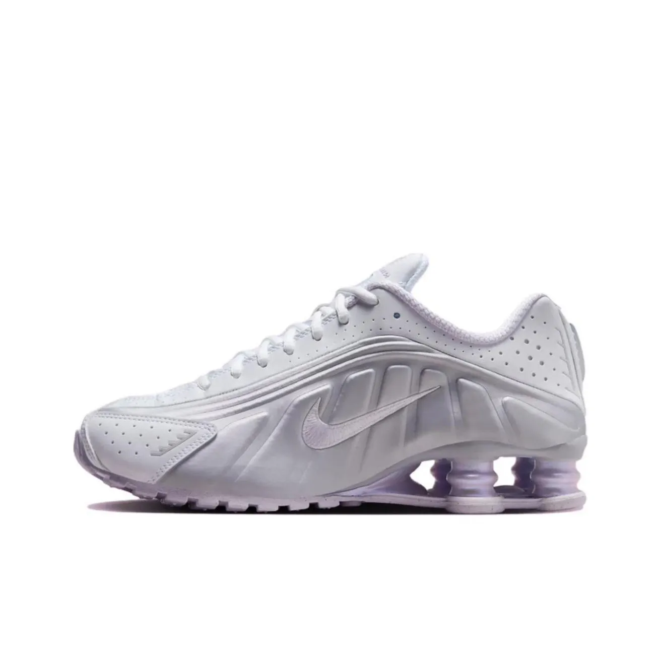 Nike Shox R4 White Metallic Platinum Barely Grape Women's