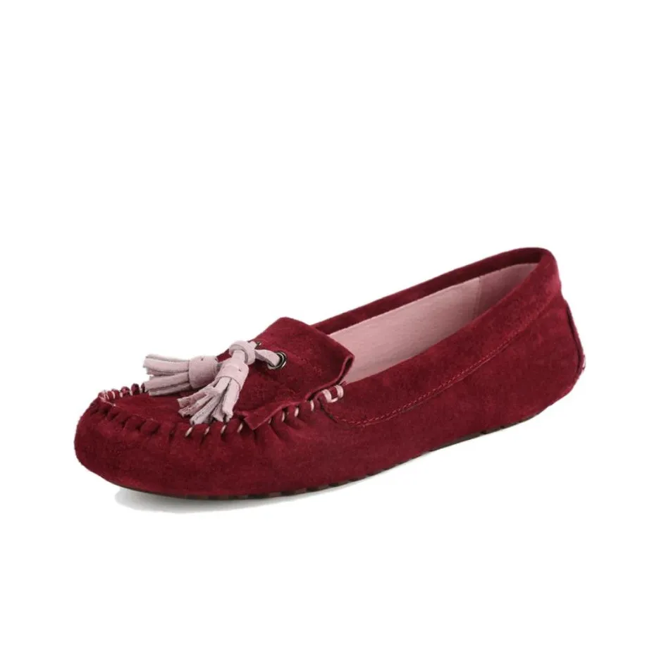 OZZEG Gommino Loafers Women's Maroon/Light Chestnut/Chic Gray/Pitch Black