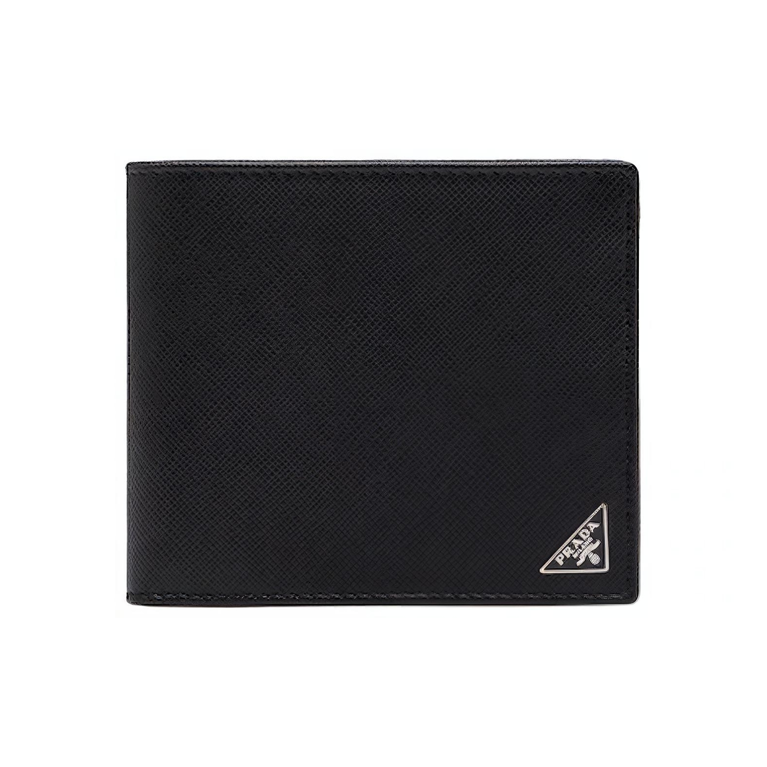 PRADA ブラックレザー 二つ折り財布 PRADA ブラックレザー 二つ折り財布