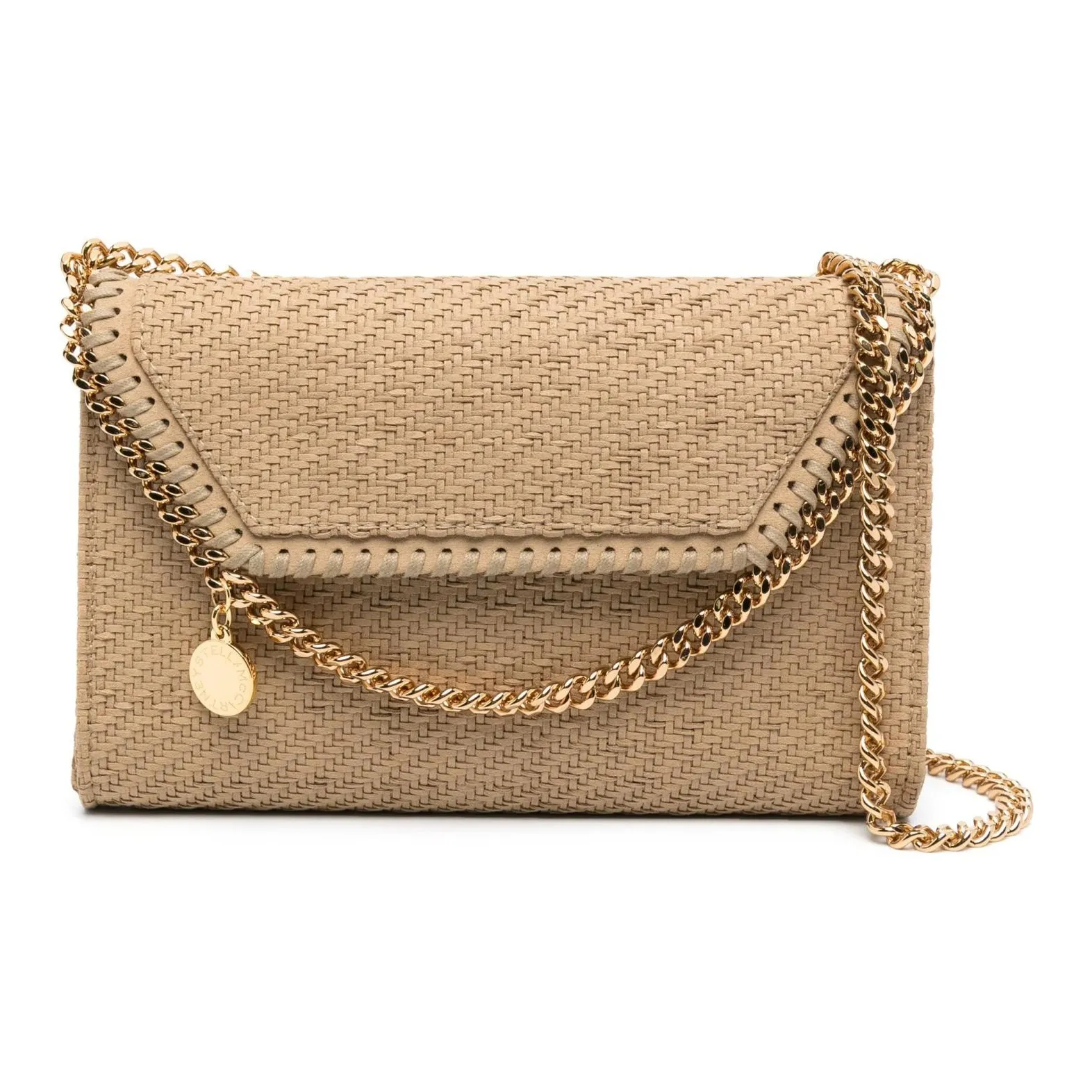 Stella McCartney Полиамид с Полиуретаном Портативная Сумка через плечо Сумка на плечо Мини Женский Песочный Бежевый