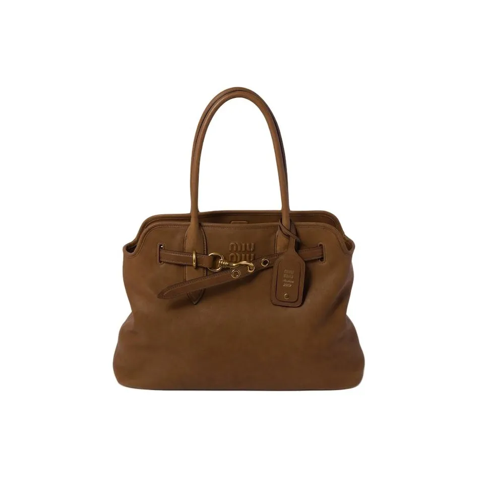 MIU MIU Aventure Nappa Leather Bag Handbag Oak