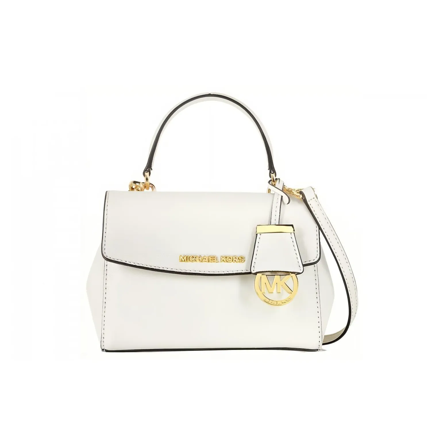 MICHAEL KORS MK Ava Leather Handbag Shoulder Bag Crossbody Bag Extra Small Women's Pure White