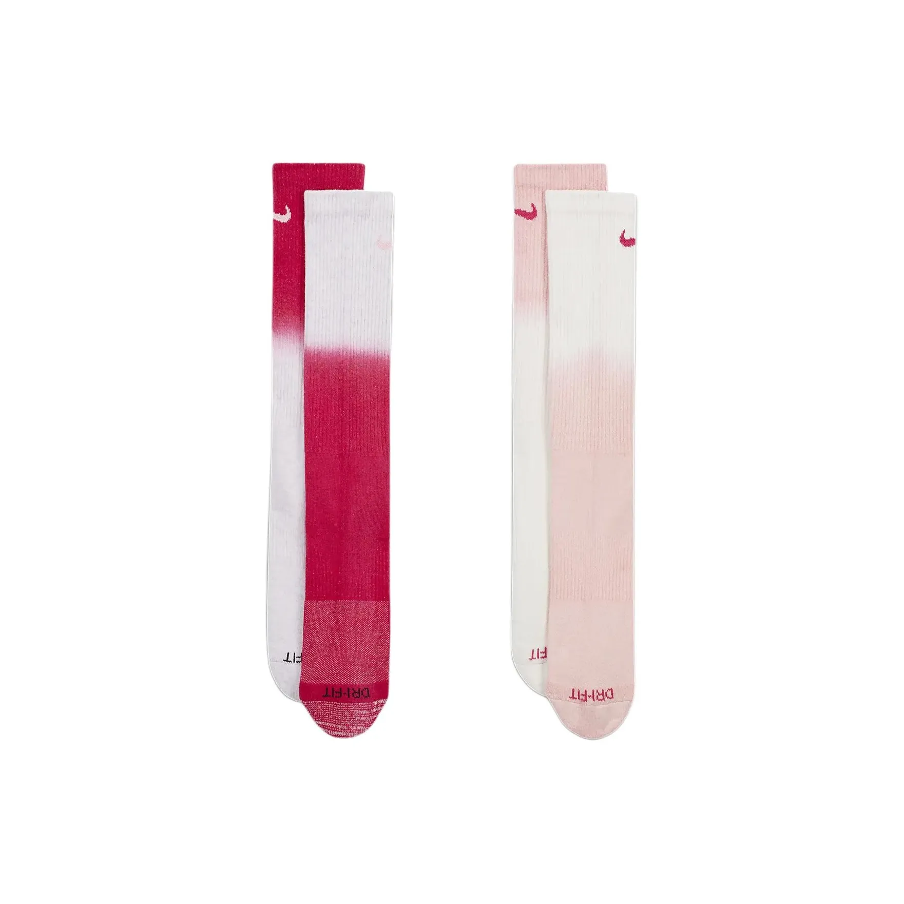 NIKE 2 шт Розово-красный + Розовый Унисекс MID Носки до икры