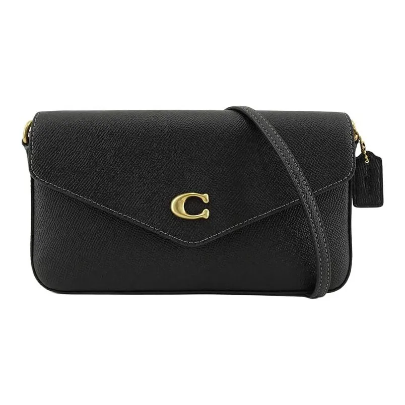 COACH Wyn Кожа Конверт Сумка через плечо Маленькая Женская Черная