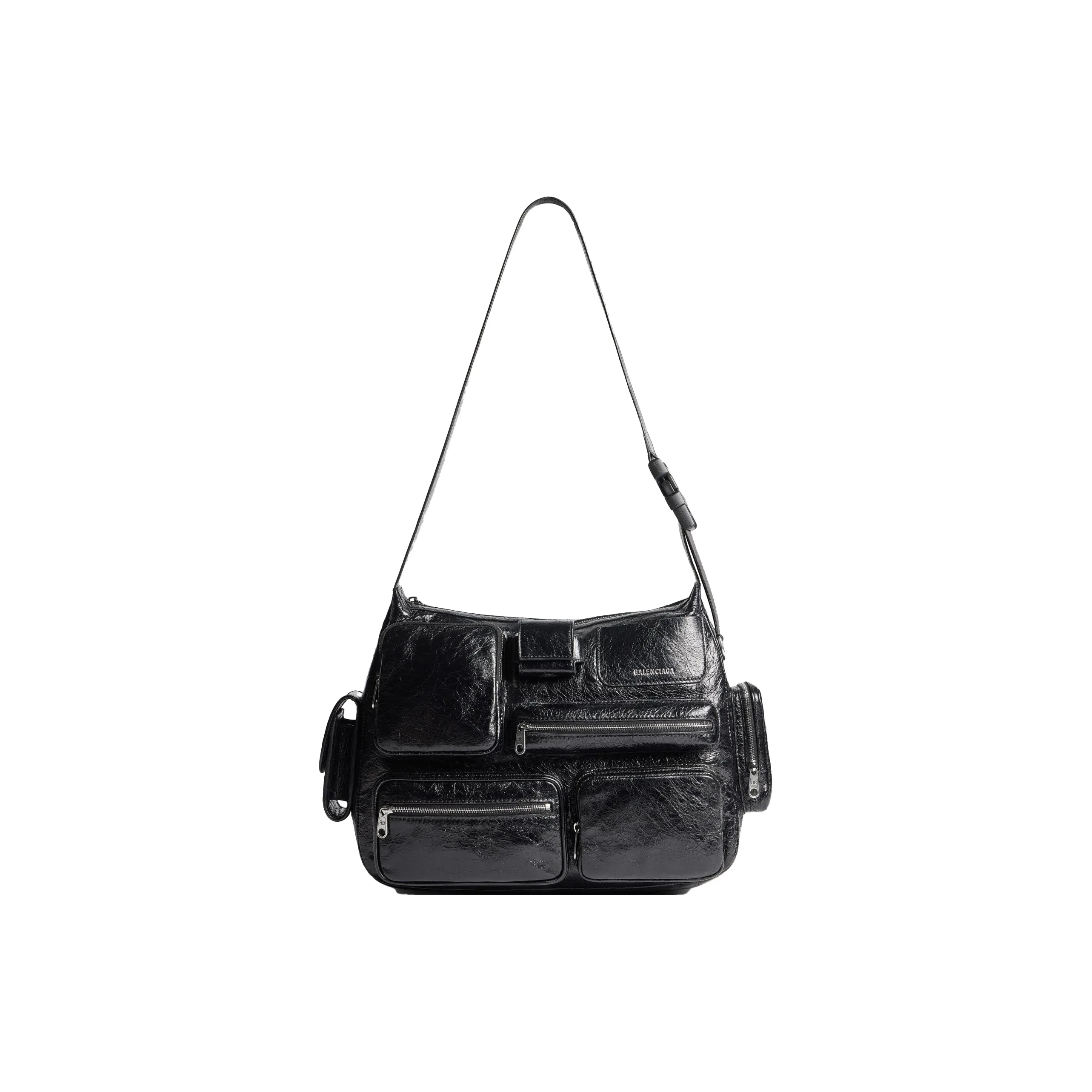 Balenciaga Superbusy Arena Lambskin Messenger Bag, Handbag, Shoulder Bag Men's Black