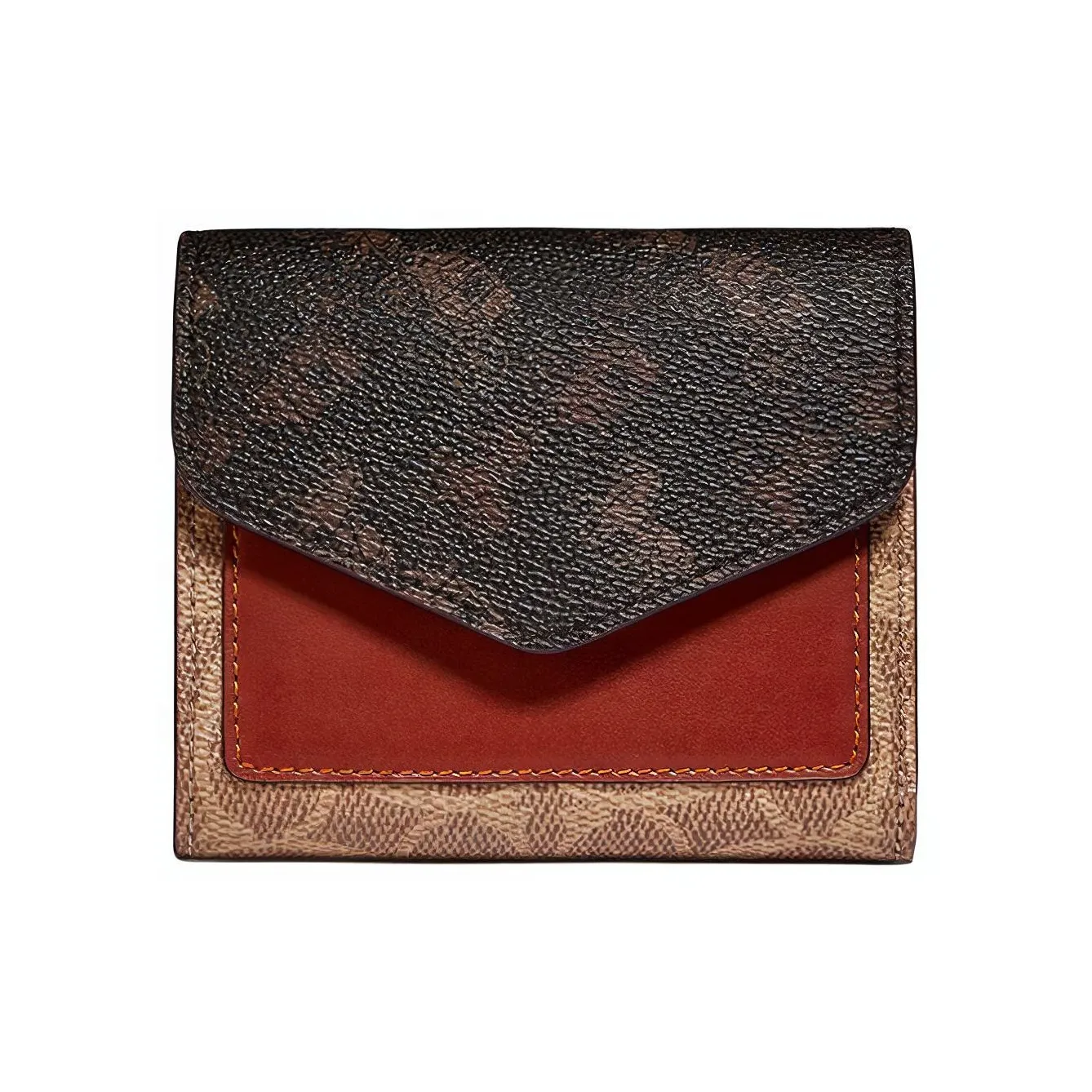 COACH Wyn Leather Wallet Women's Dark Brown