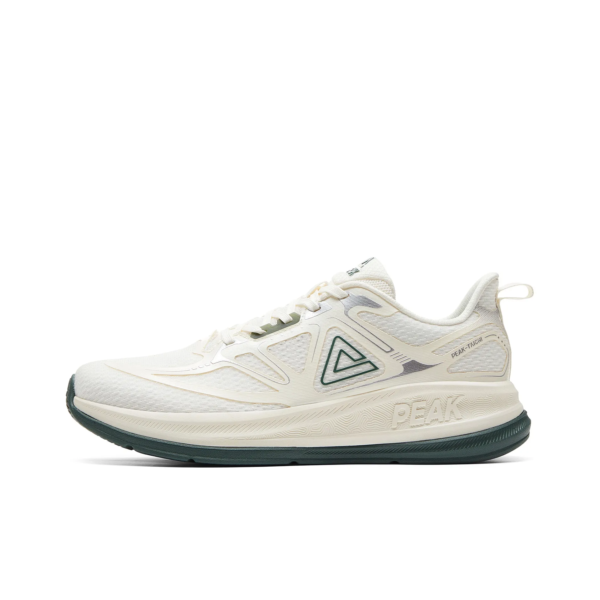 PEAK 24 Hours1.0 Cushioning, Breathable, Lightweight, Rebound Low Top Running Shoes Men's Canvas White