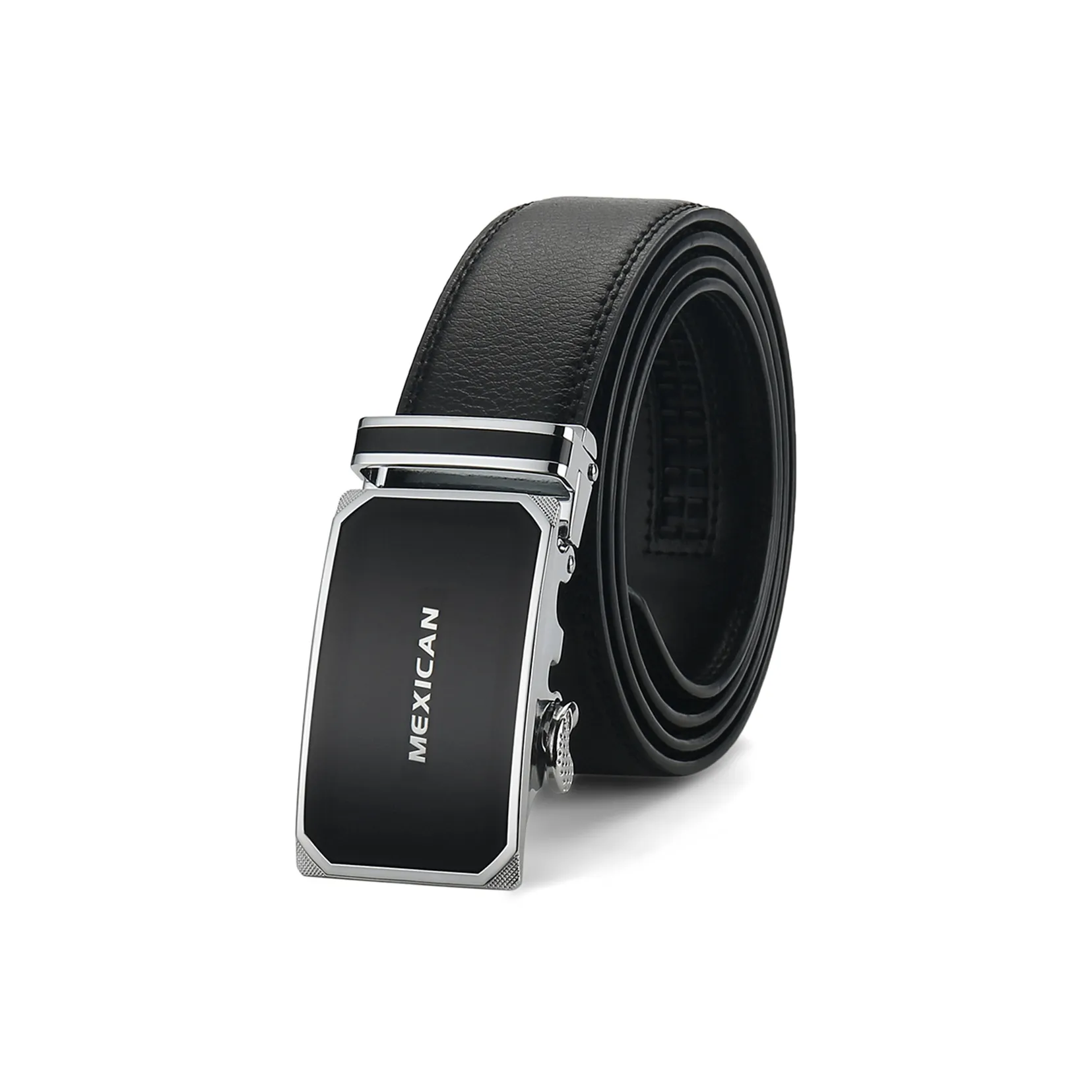 MEXICAN Двойной складной кошелек с несколькими слотами для карт автоматической застежкой кожаные ремни мужской 3,5 см