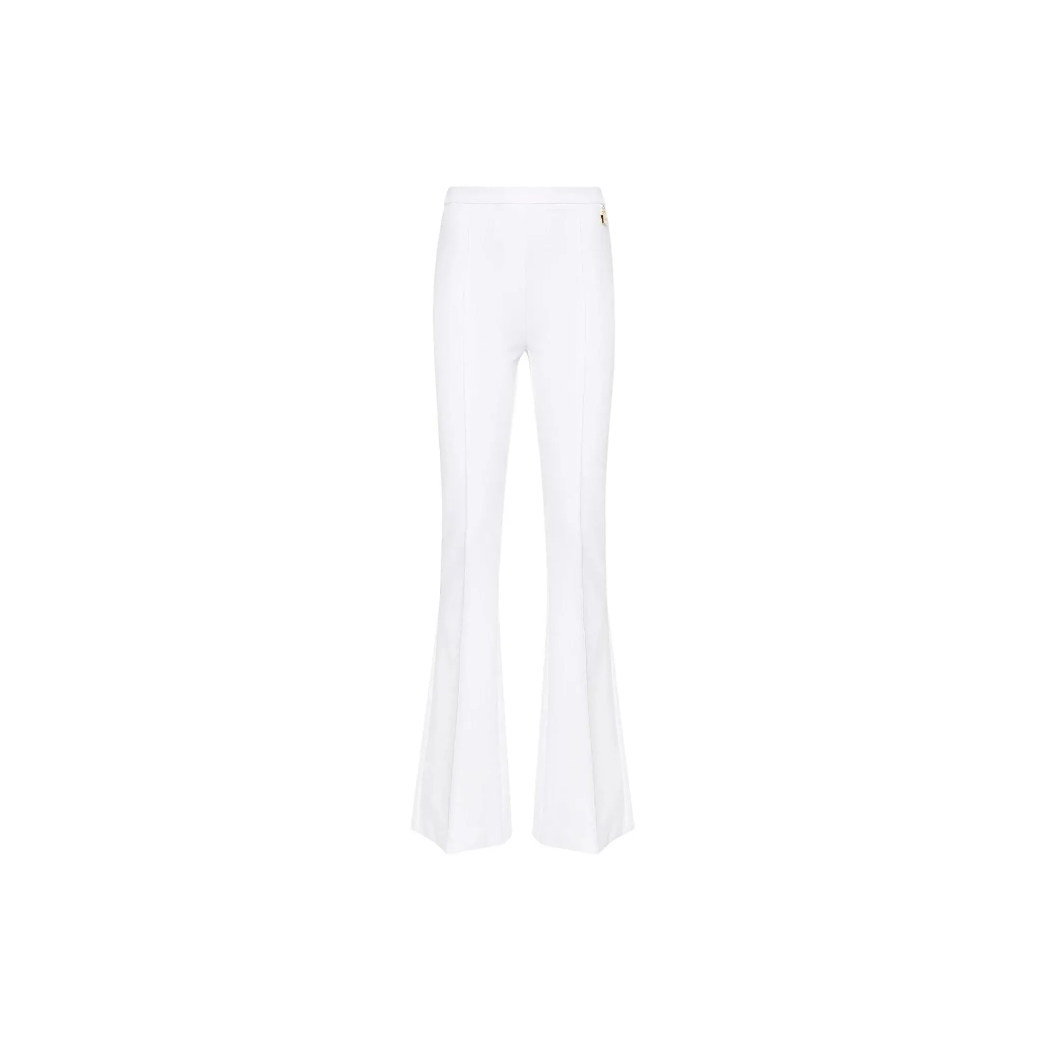 Elisabetta Franchi Logo Charm Stretch Palazzo Trousers