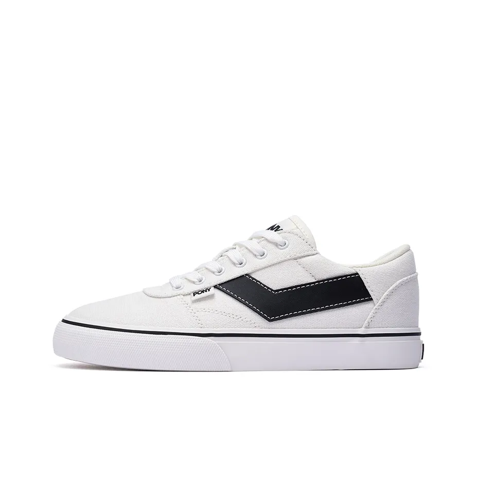 PONY Skate Slip-Resistant Амортизация и Дышащие Низкие Кроссовки для Скейтбординга Унисекс Белый Черный