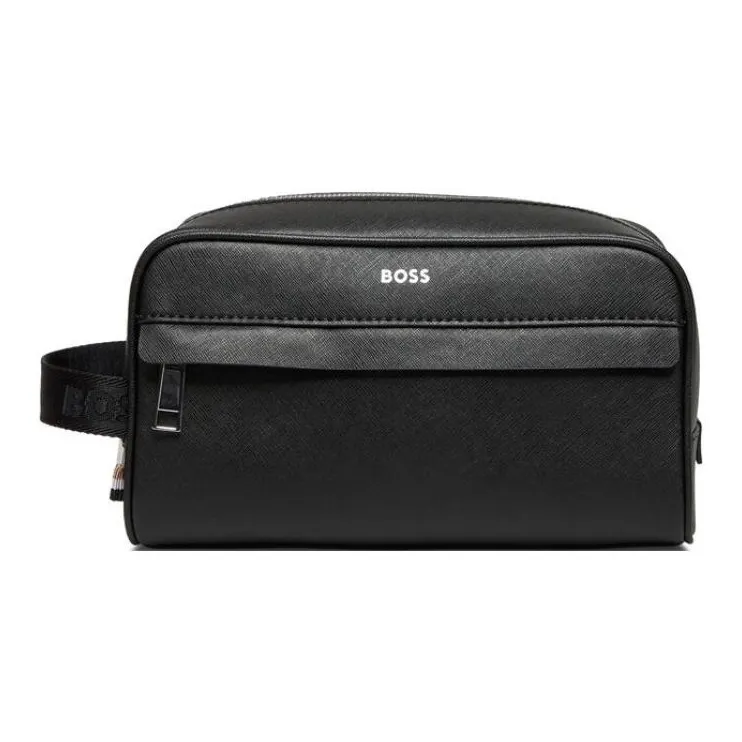 HUGO BOSS Leather Toiletry Bag Men's Black