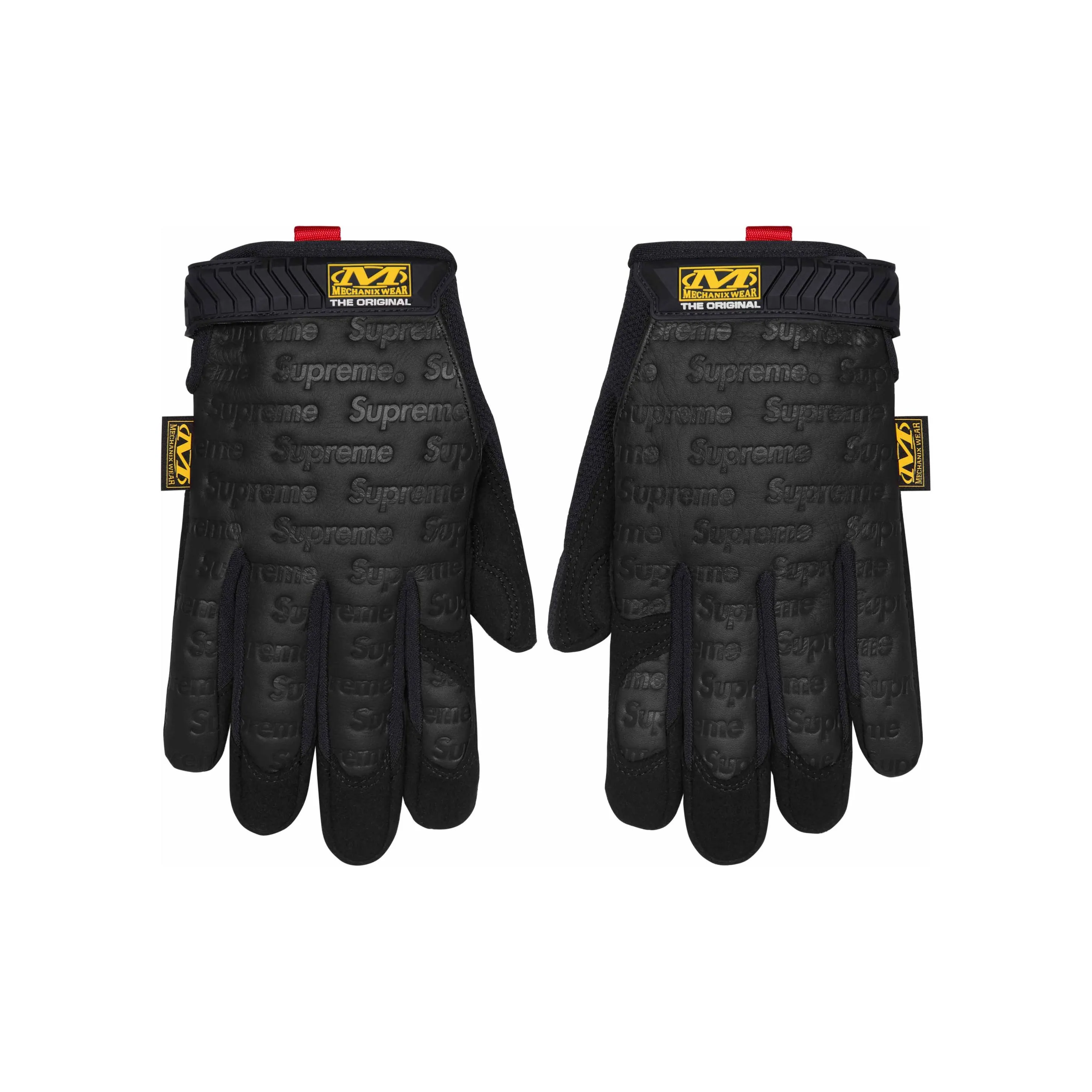 Supreme Кожа Перчатки Унисекс Черный Красный