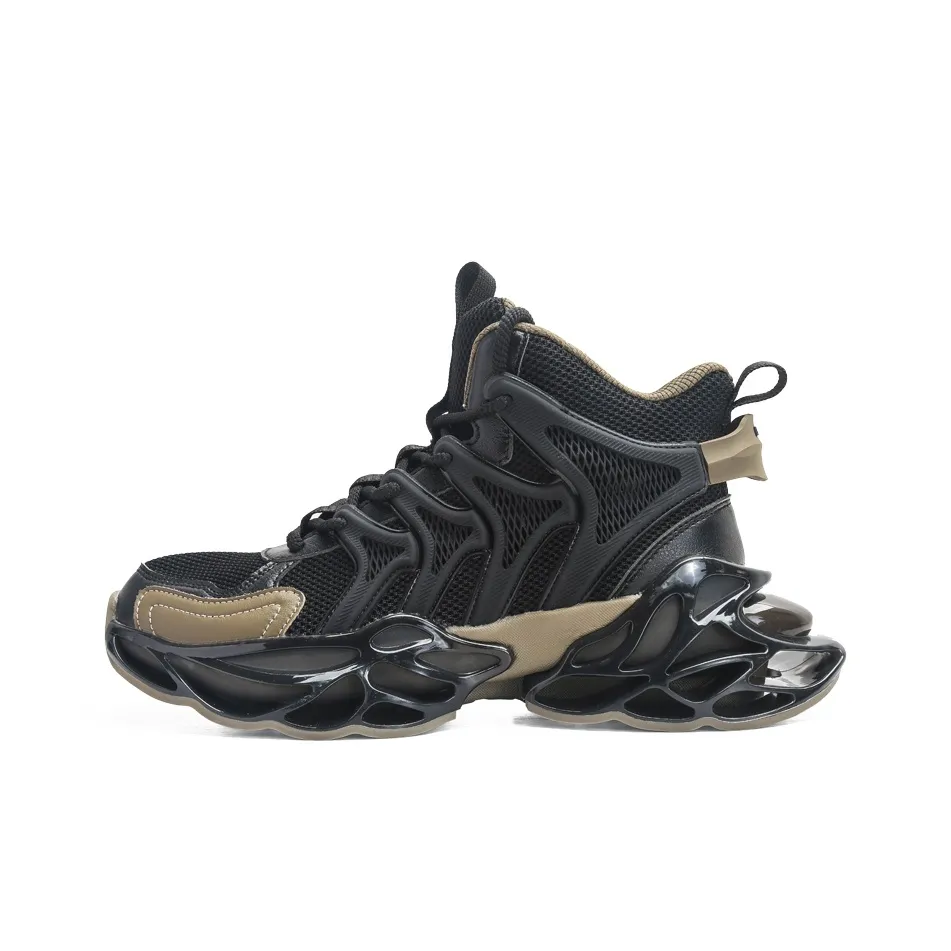 DAFK Cushioned Slip-Resistant Abrasion-Resistant Breathable High-Top Chunky Sneakers Men's