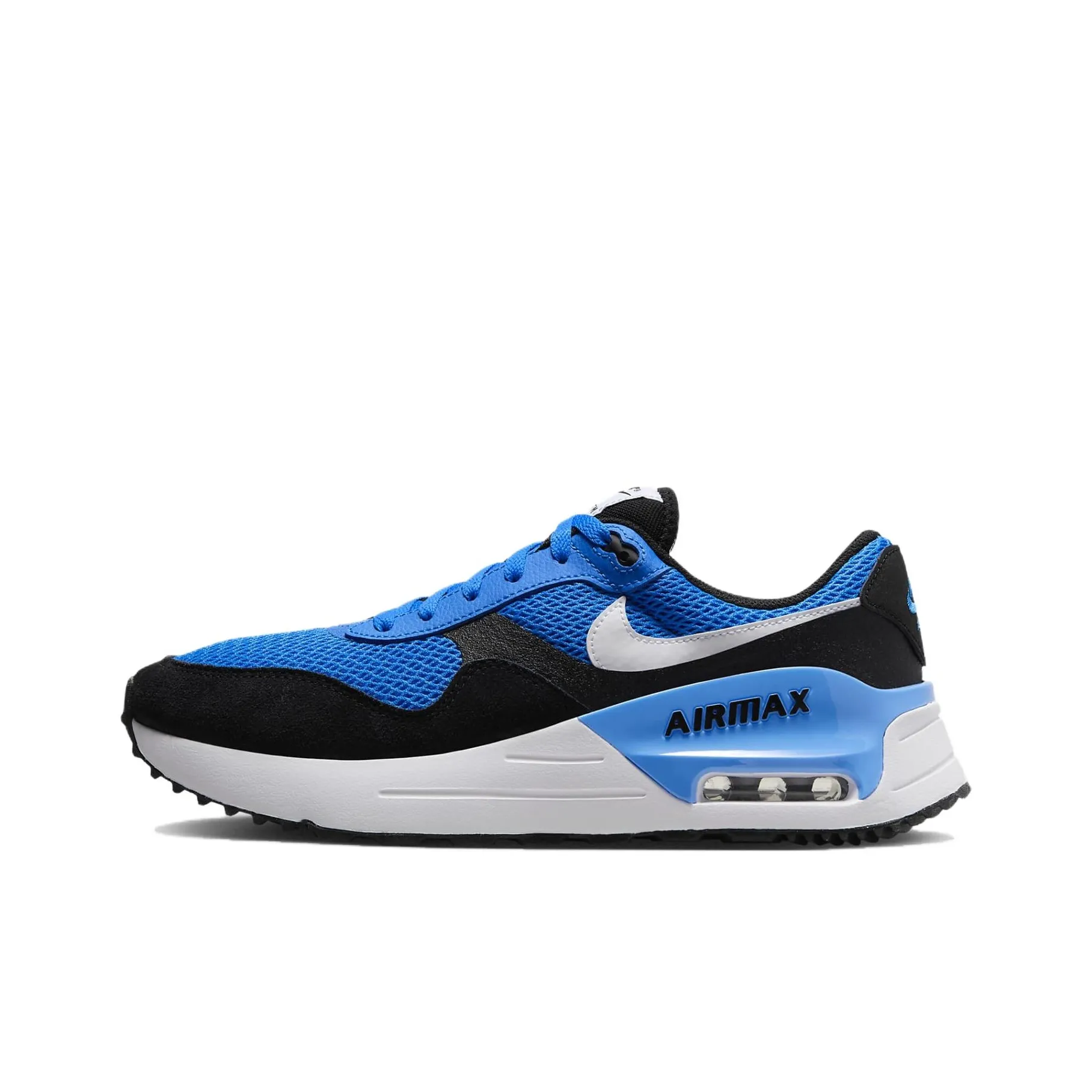 Nike Air Max System Cushioned Wear Resistant Breathable Low Top Casual Shoes Men's Blue Black