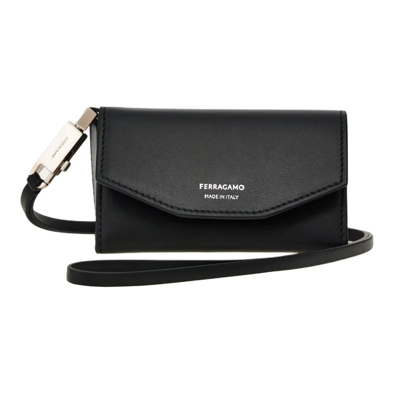 FERRAGAMO Palm Телячья кожа Клатч Мужской Черный