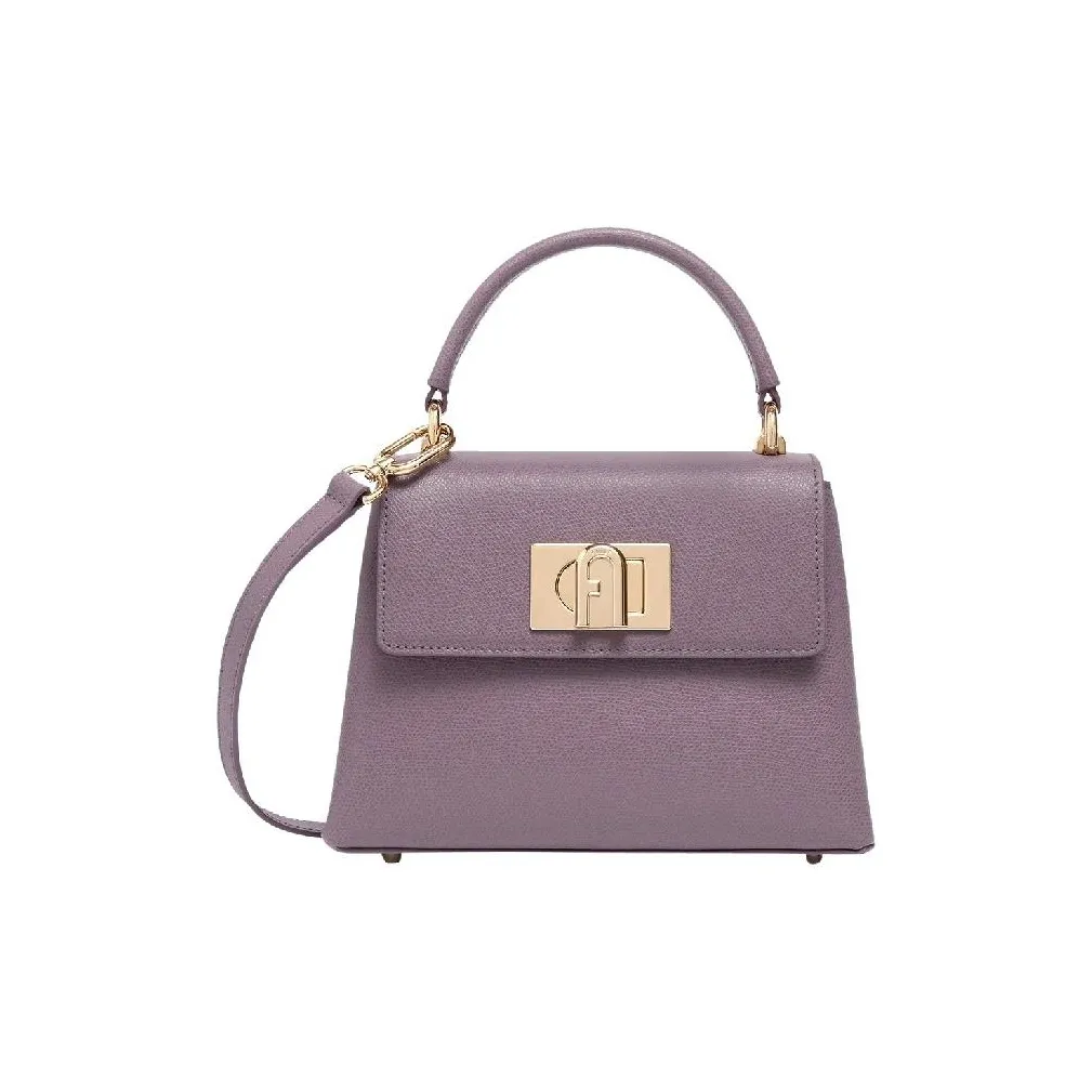 Furla Printed кожа через плечо сумка мини женская светло-фиолетовая