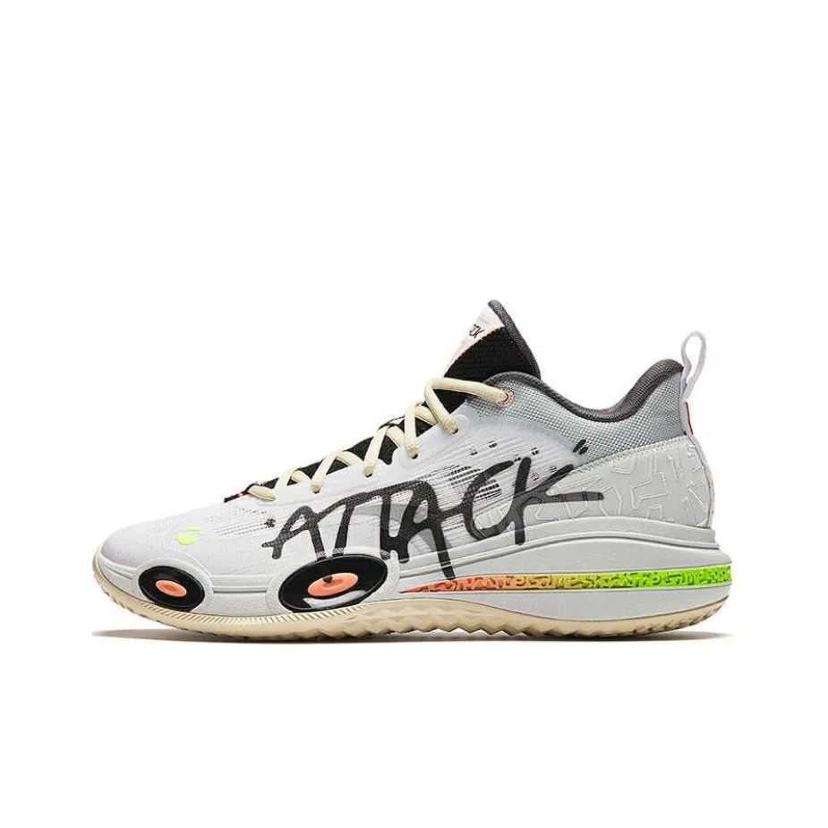 ANTA Противоскользящие Низкие Баскетбольные Кроссовки Женские Серый Зеленый