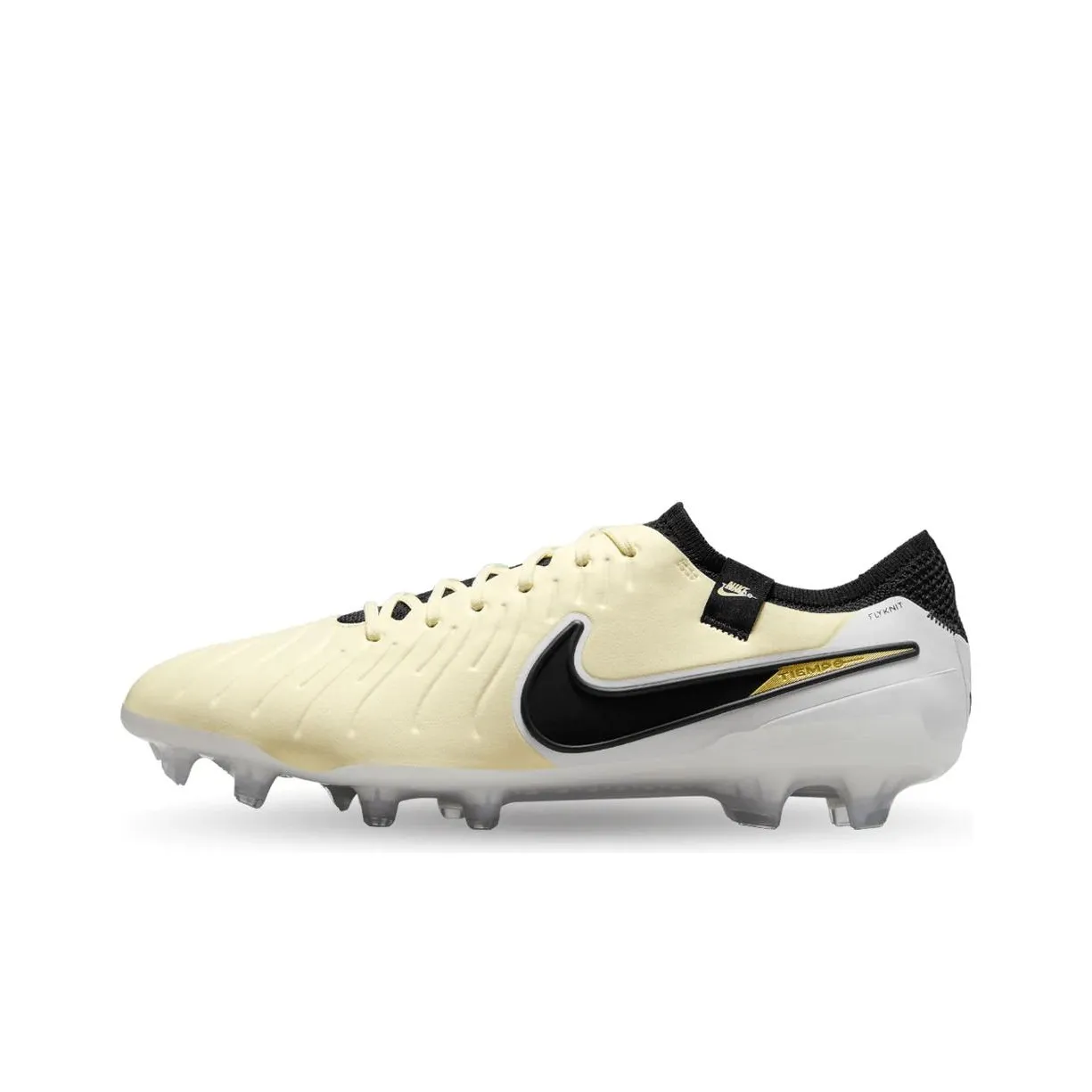 Nike Tiempo Legend 10 FG Твердый Грунт Амортизация Износостойкие Футбольные Бутсы Мужские Белый Черный Желтый