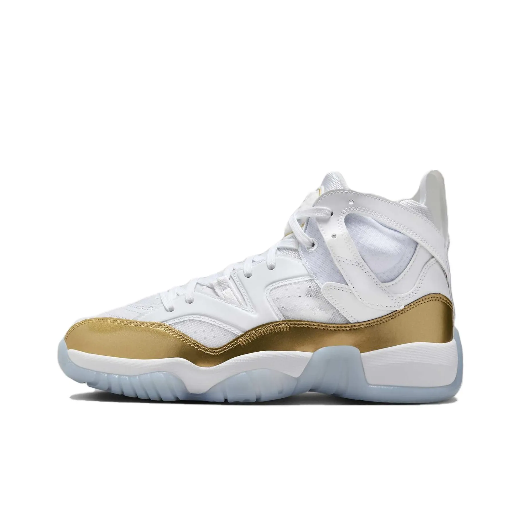Jordan Jumpman Two Trey Abrasion Resistant Breathable High Top Vintage Basketball Shoes White Gold