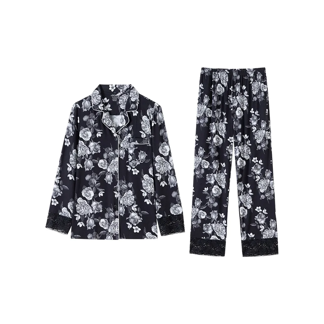JOCKEY Pajama Set Women's Black And White Print