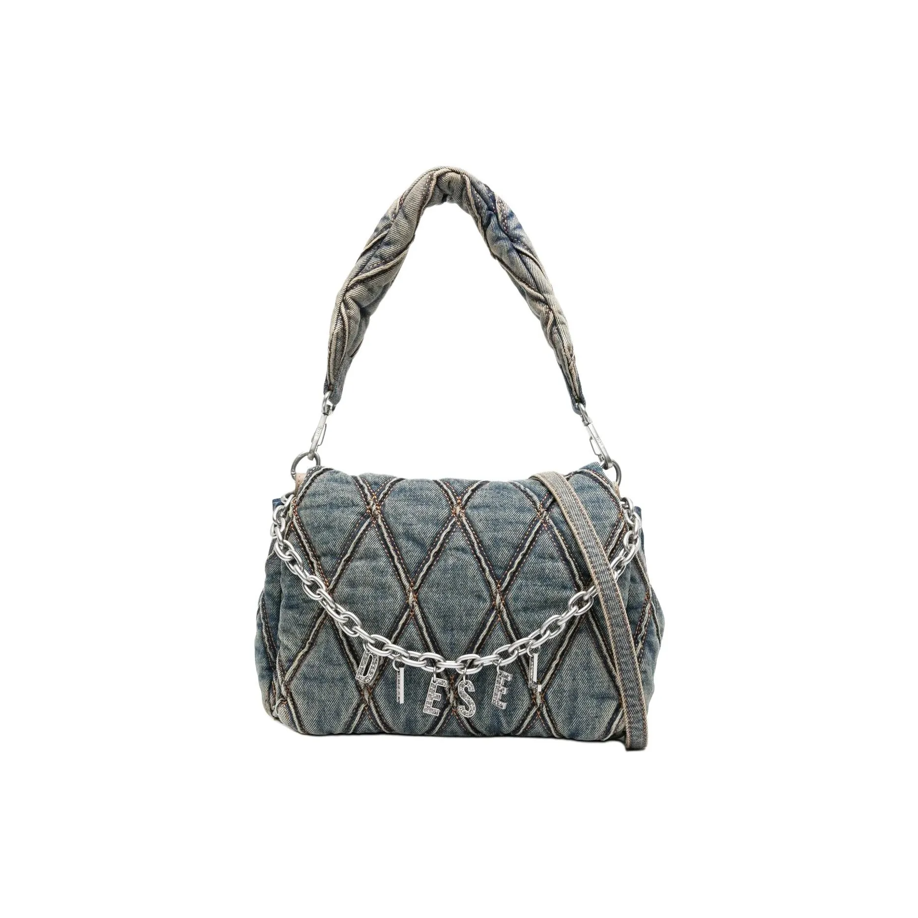 DIESEL Denim Handbag, Shoulder Bag Unisex Blue
