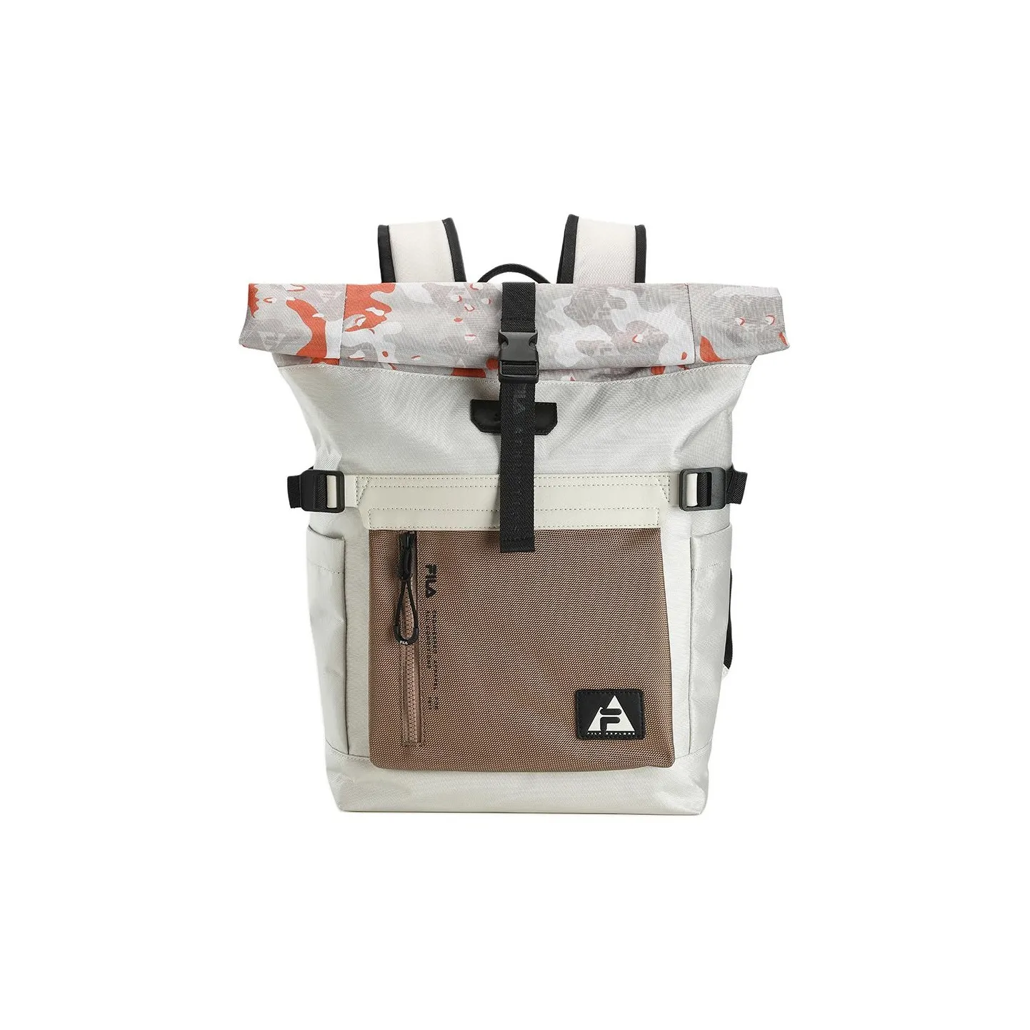 FILA Fabric Made Of Polyurethane Backpack Regular Men's Taupe Gray