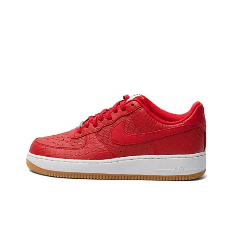 Nike Air Force 1 Python Anti Slip Wear Resistant Low Top Skateboard Shoes Men's Red