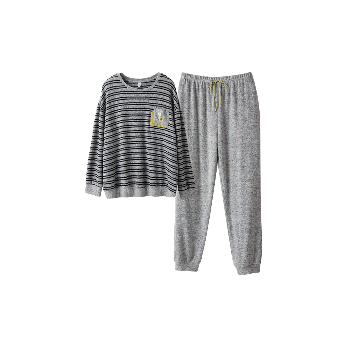Fun Rabbit Pajama Set Men's Heather Gray