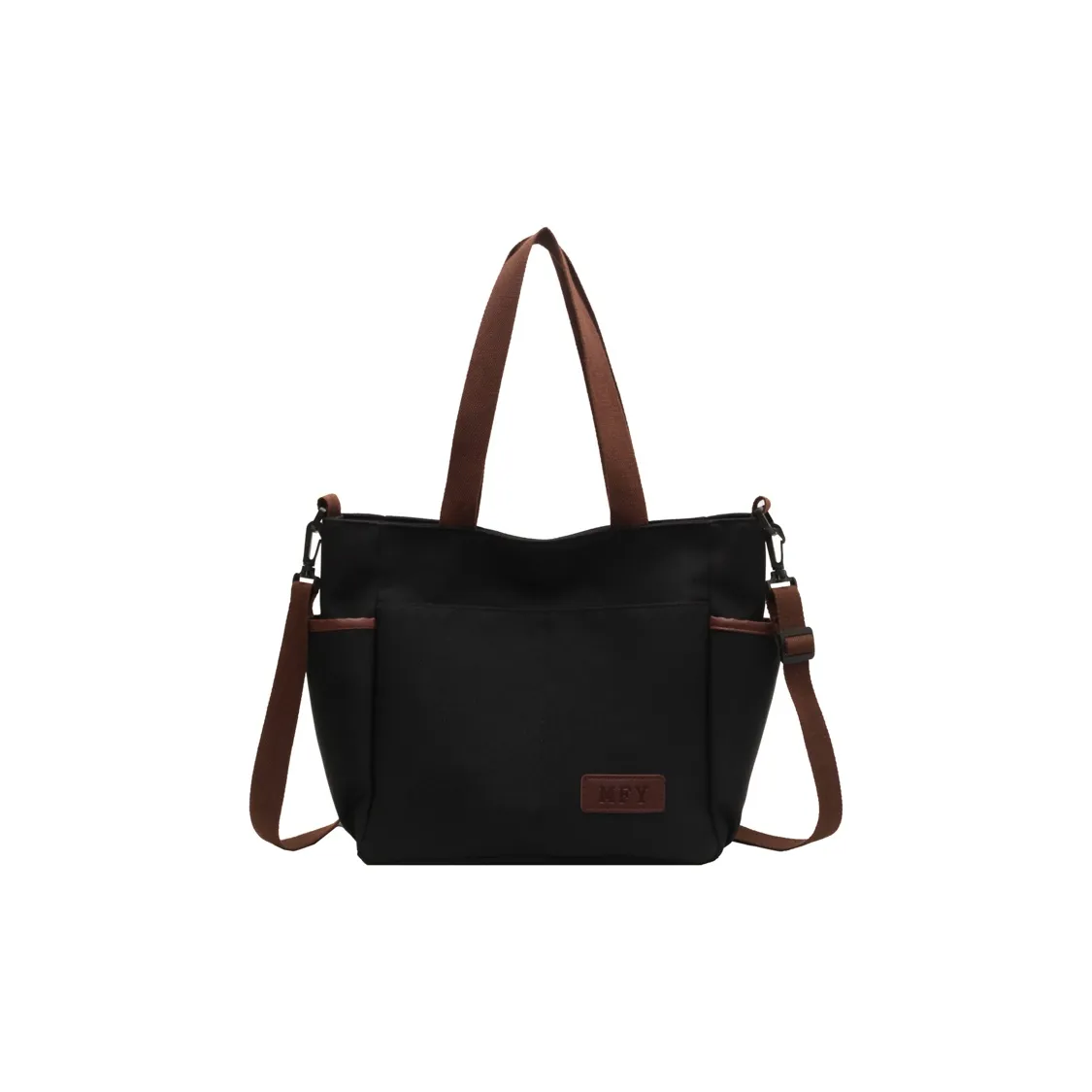 Travel Canvas Crossbody Bag Shoulder Bag Regular Women's Black/Ecru/Khaki