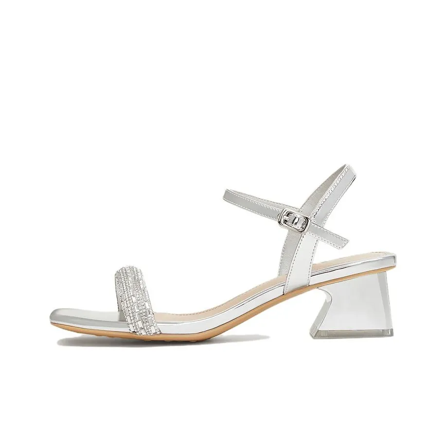 BASTO One Ремешок Сандалии 4CM Женские Серебряные