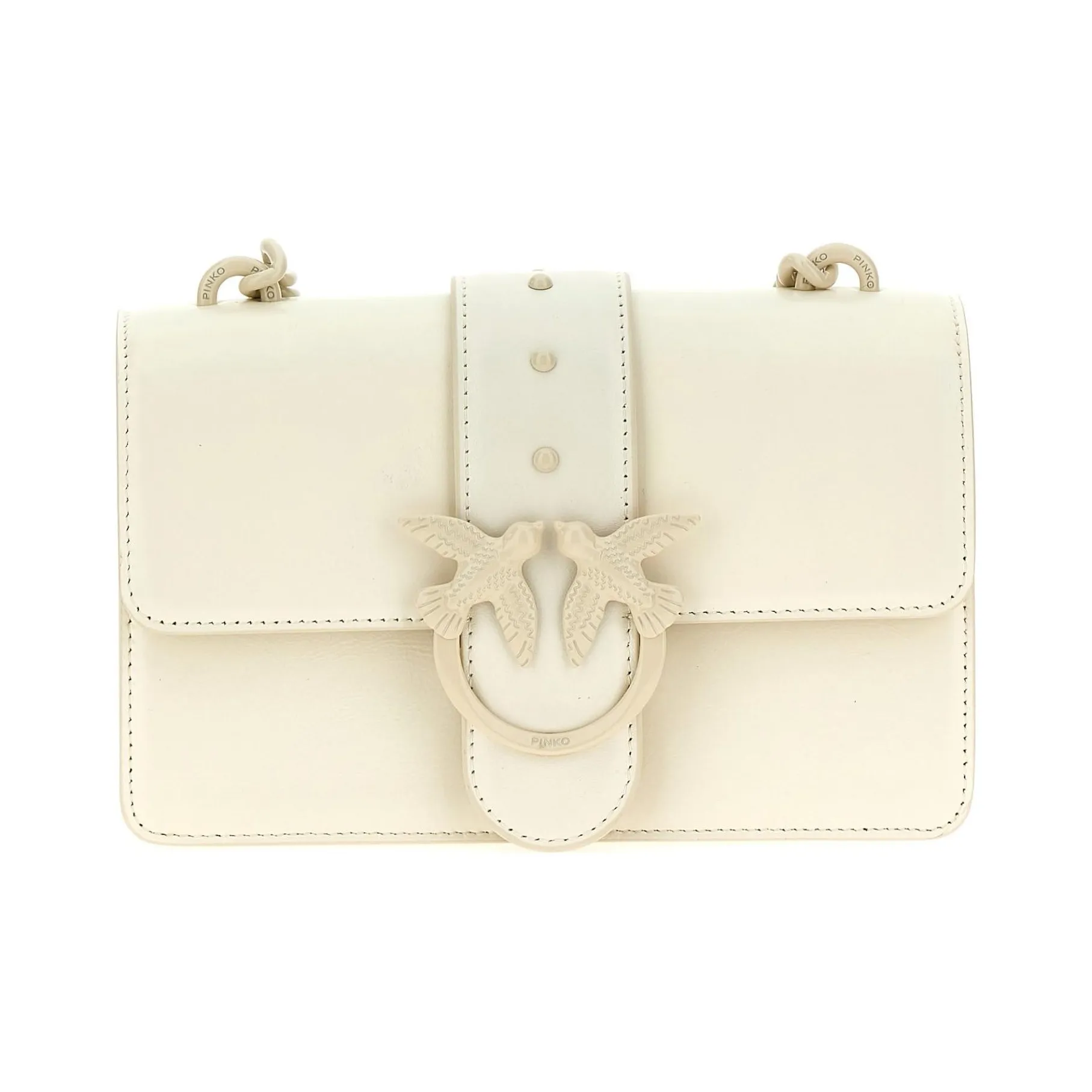 PINKO Телячья кожа Портативный Crossbody Сумка Сумка через плечо Женская Белая