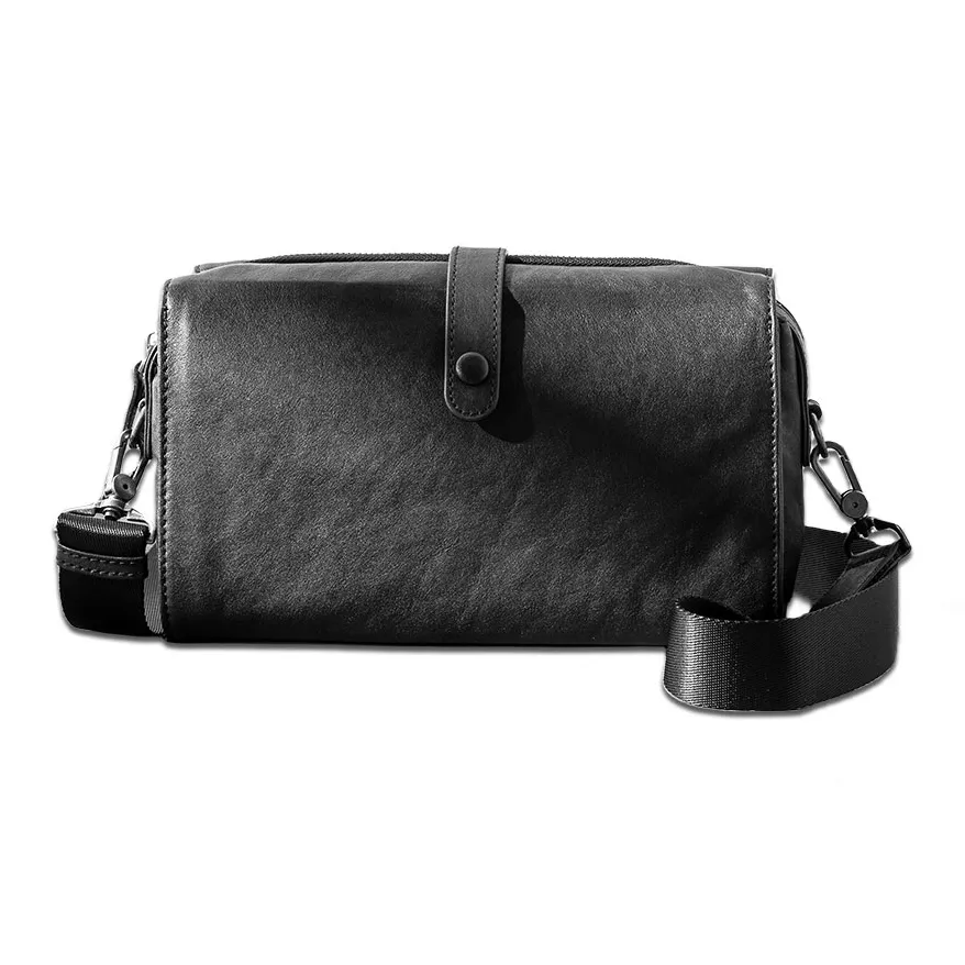 Back Step Первый слой Растительное дубление Корова Настоящая кожа Через плечо Одно плечо Сумка Средний Унисекс Черный