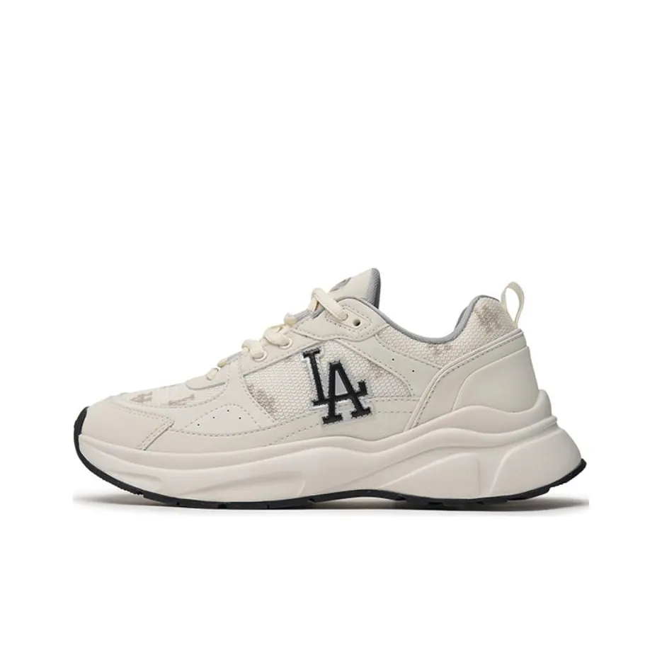 MLB Fast Ball Classic Monogram 24SS Los Angeles Dodgers Slip Resistant Low Top Casual Shoes Unisex Milk White