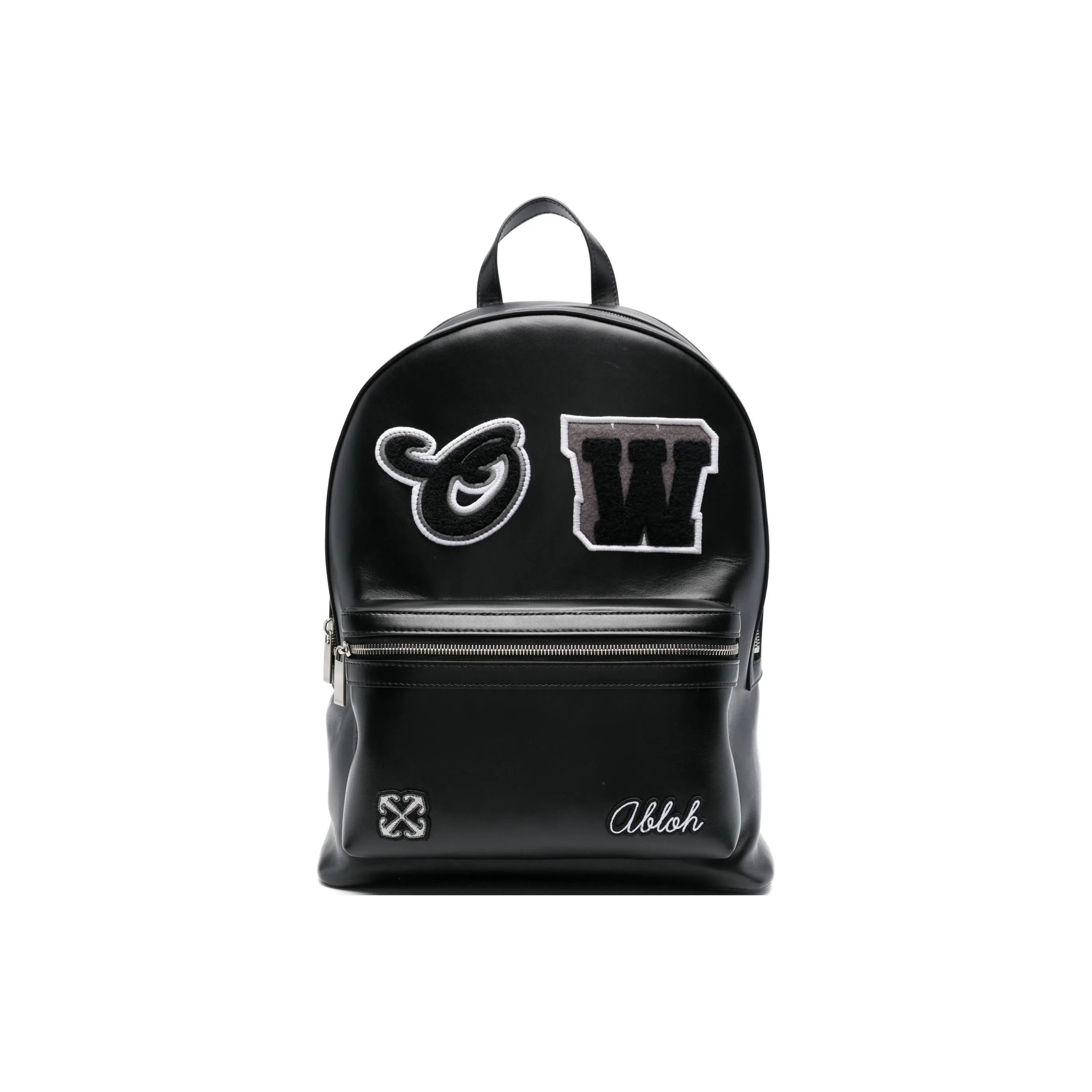 OFF WHITE Leather Backpack Men's Black