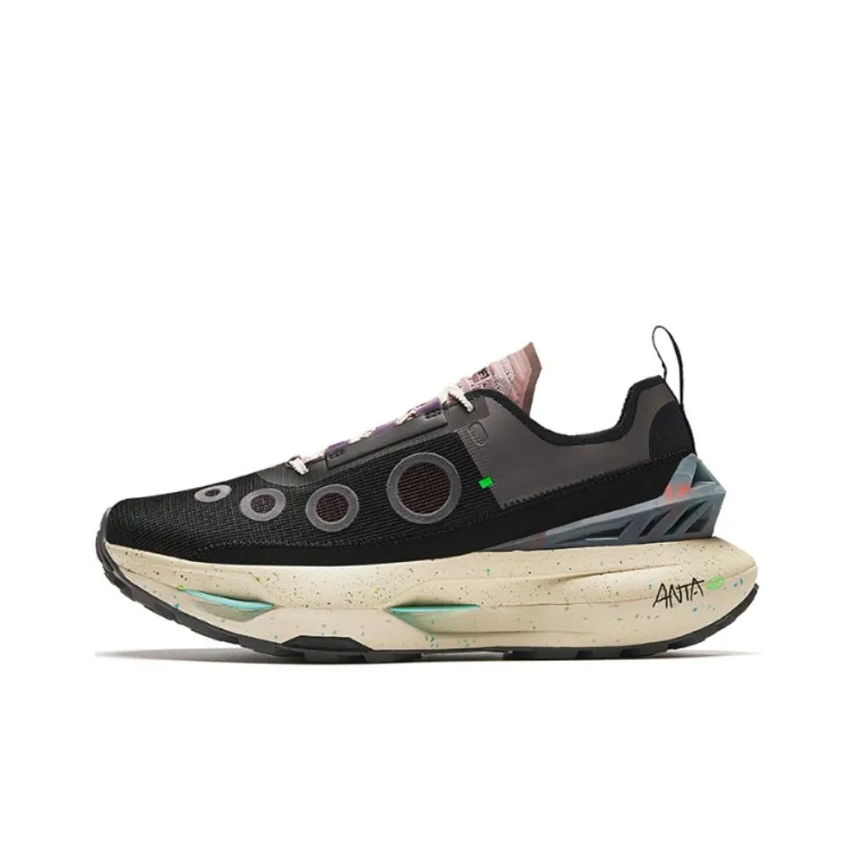 Anta Slip-Resistant Low-Top Running Shoes Men's Black Gray Color